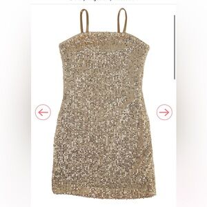 Gold Sequin Mini Dress
